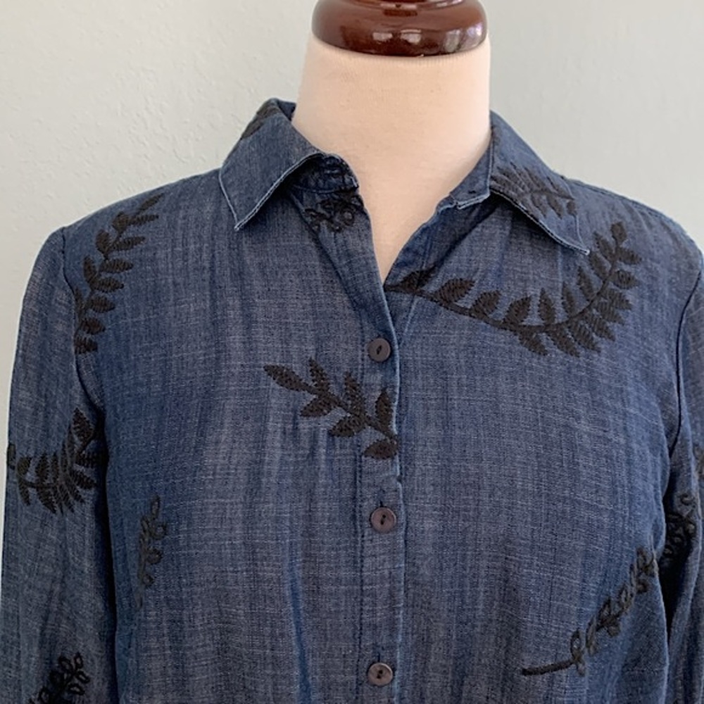 Soft Surroundings Papyrus Embroidered Tencel Shirt - Picture 3 of 11